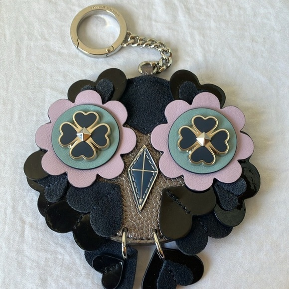 Kate Spade: Nightcap “Baby Zibbi” Owl Leather Keychain/Charm- Silver Tone- 7” - Picture 9 of 16